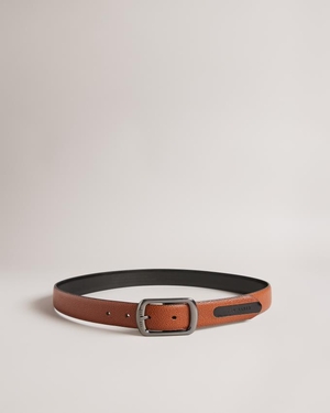 Ceinture Ted Baker Contrast Detail Leather Marron Homme | BZJ-32774881